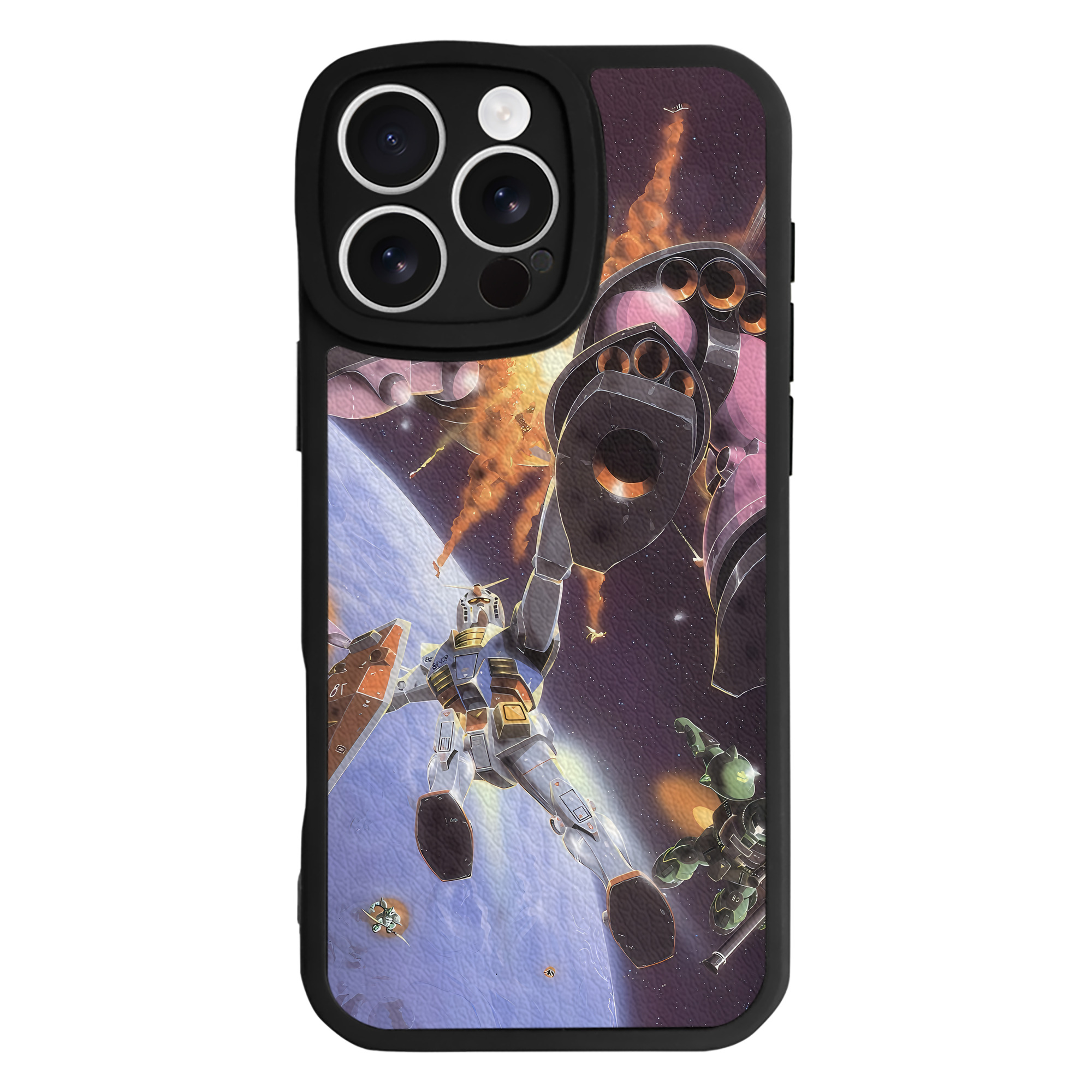 （画像用） 機動戦士ガンダム Mobile Suit Gundam 【iPhone 16シリーズ対応】シリコンスマホケース（レザー調） 材質：シリコン